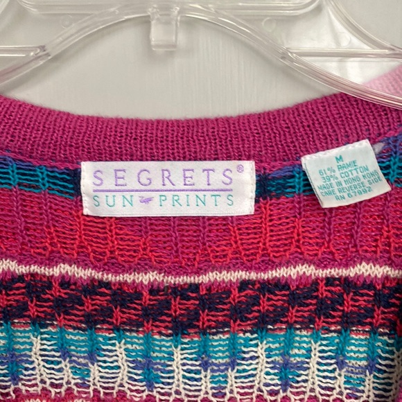 Segrets Sun Prints Vintage Knit Cardigan Sz. M - Picture 3 of 4